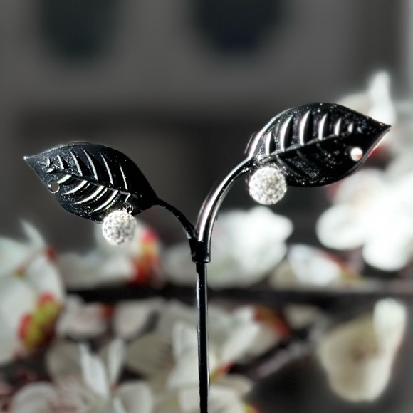 Clear Swarovski Crystal Ball Stud Earrings - Picture 2 of 4